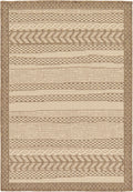 Unique Loom Lines Outdoor Rug, Beige