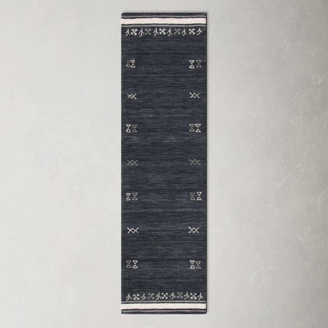 Santiago Handmade Wool Charcoal Rug AllModern Rug Size: Runner 2'3" x 8'