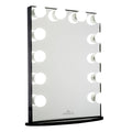Hollywood Glow XL Vanity Mirror in Pro Black | 26.5 x 8 x 32 in | Impressions Vanity Co. | Aluminum/Glass