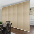EMOH Leilani 70 in. - 130 in. W x 94 in. L Adjustable 6- Panel White Single Rail Panel Track with 23.5 in. Slates, White Track