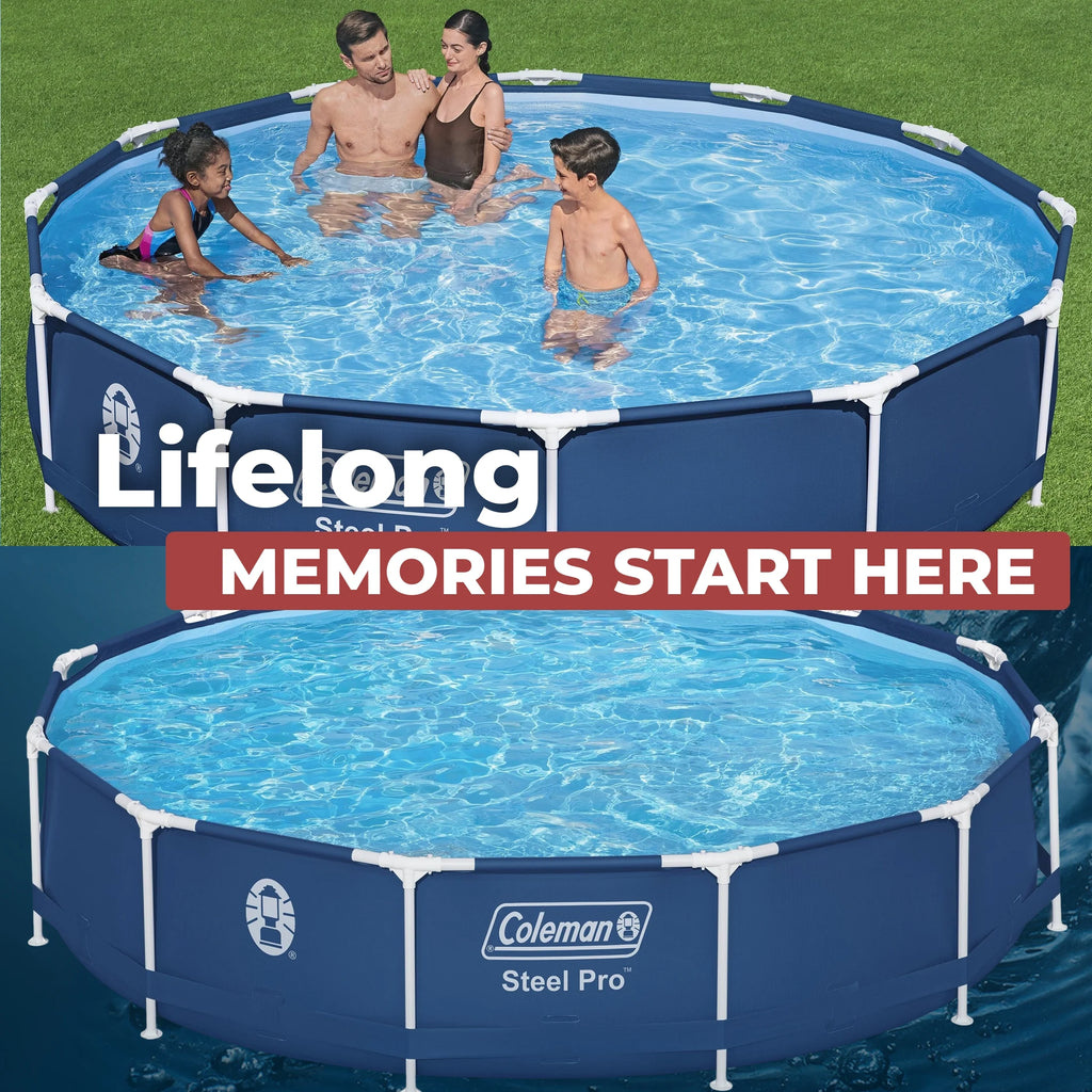 Coleman Steel Pro 12 Ft. x 33 In. Round Metal Frame Above Ground Pool Set