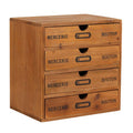 Willcome Wooden Storage Box with Drawers Portable Desktop Cabinet Organizer for Home Office Counter Craft Decor (with 4 drawer)