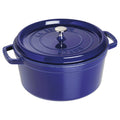 Staub Cast Iron Round Dutch Oven Dark Blue 7 Quarts