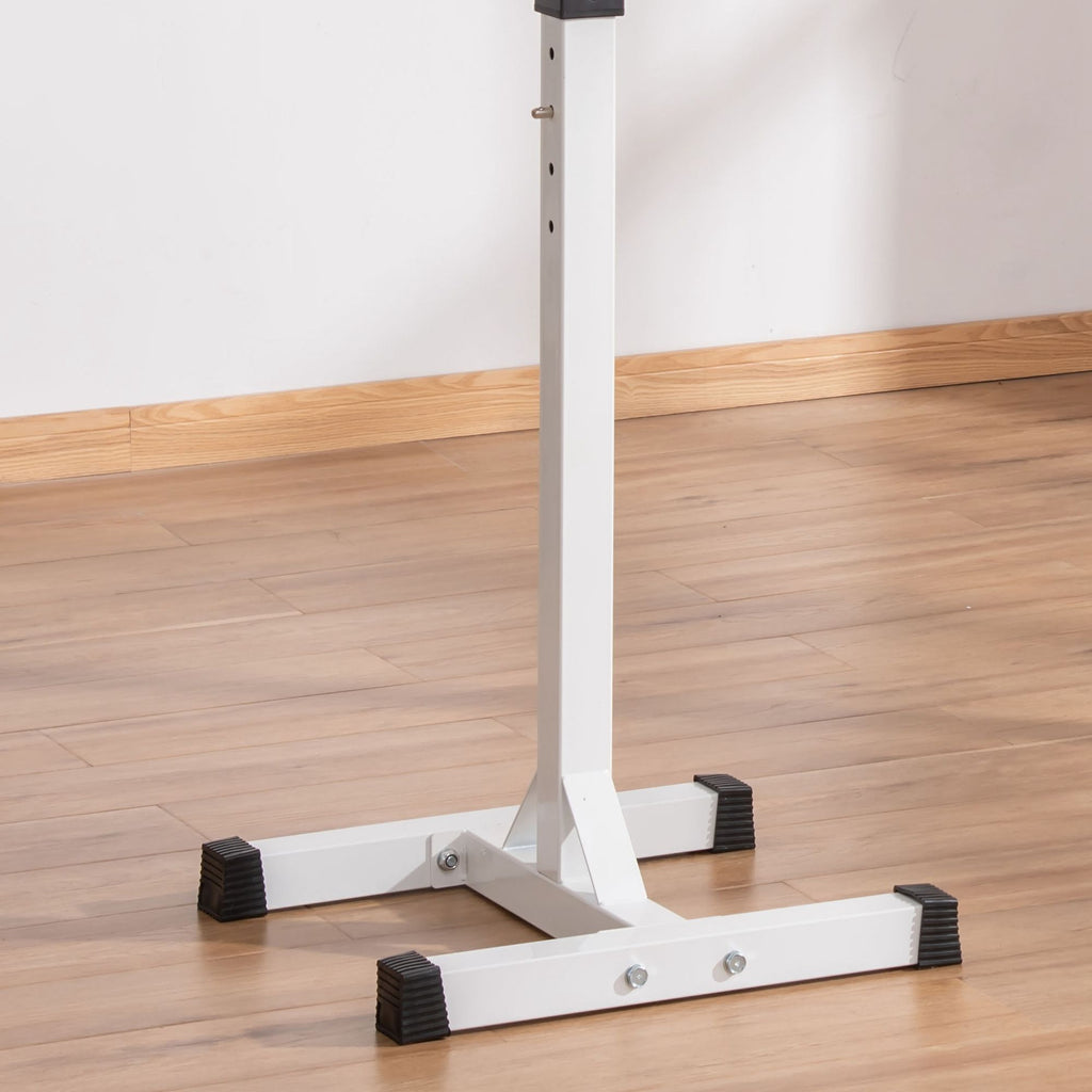 HOMCOM Hantelständer, 2er-Set, bis 150 kg belastbar, höhenverstellbar, Stahl, weiß+schwarz, 52 x 48 x 160 cm