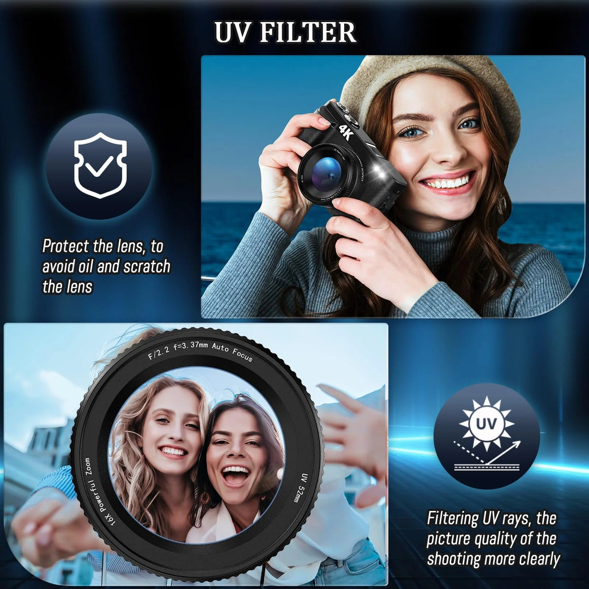 Duluvulu 4K Digital Camera for Photography Autofocus
