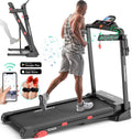 Folding Treadmill Clearance for Home with Adjustable Incline, Smart APP, 8MPH Speed, 250 lb, Hifi Bluetooth Speakers, 15 Programs 3 Modes, 3.0HP Foldable Compact Treadmill Walking Running Machine