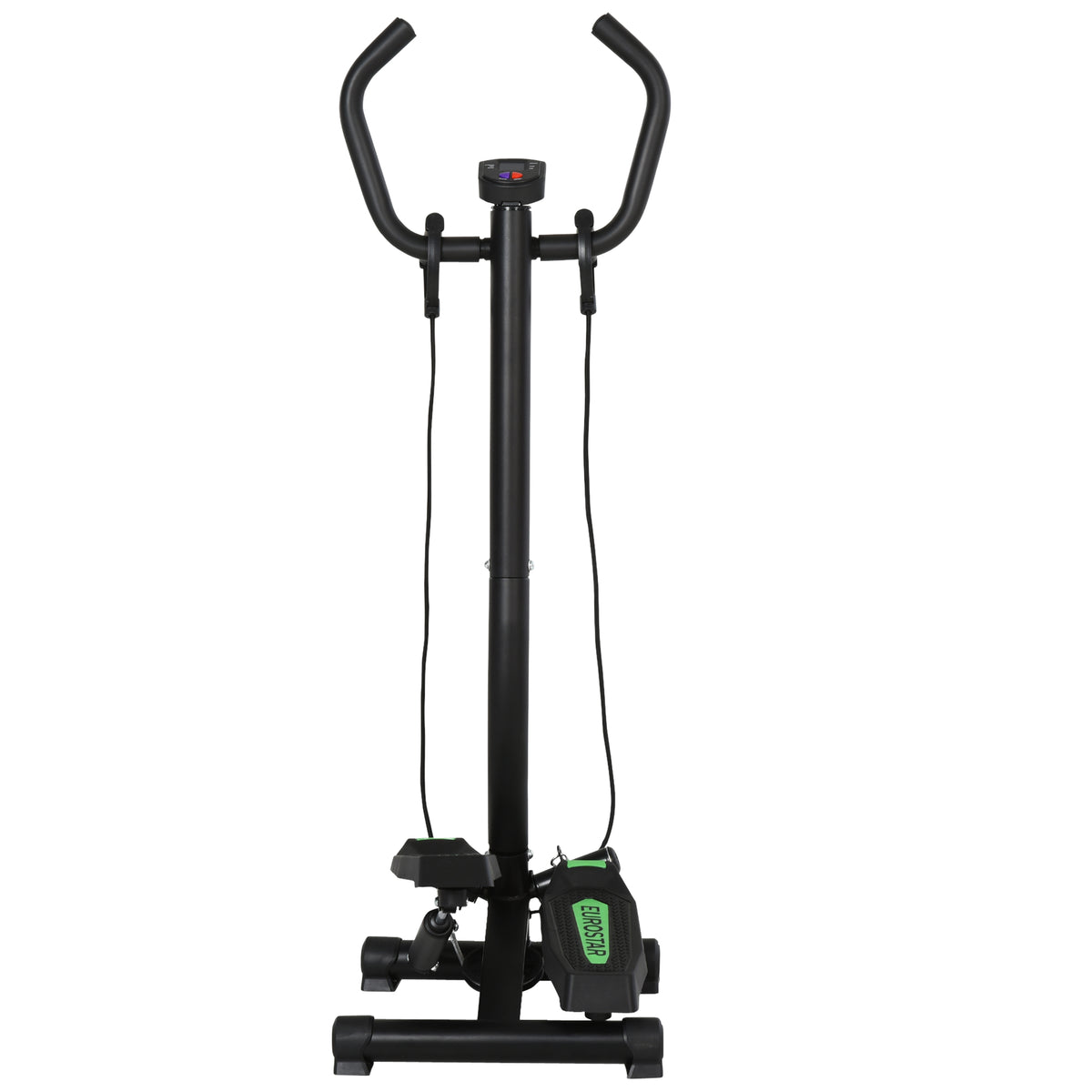 HOMCOM Stepper Sidestepper mit Haltegriff Trainingsbänder Heimtrainer LCD Display Stahl