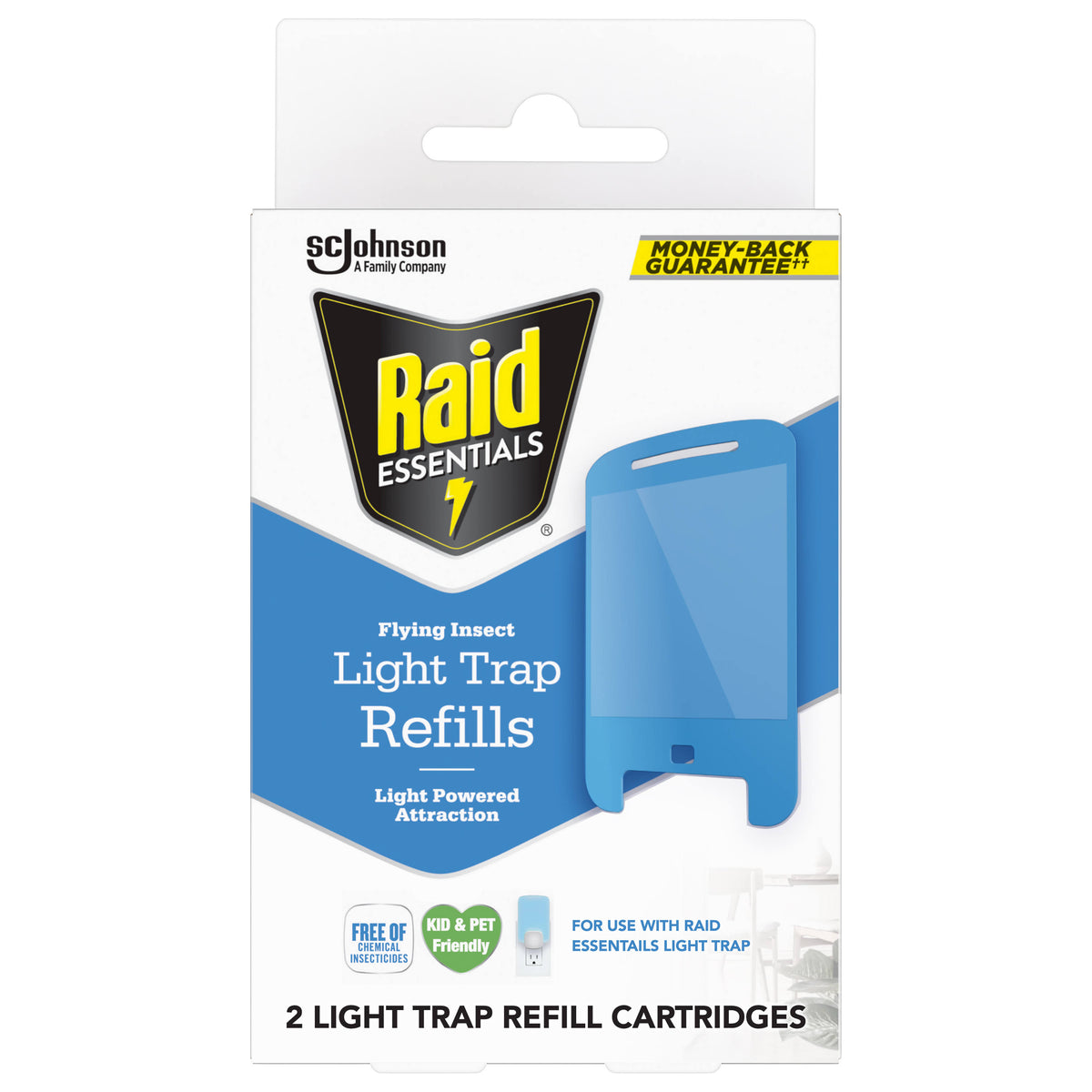 Raid Essentials Flying Insect Light Trap Refills, 2 Refill Cartridges