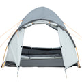 Outsunny Campingzelt für 3-4 Personen wasserdicht doppellagige Mesh-Fenster tragbar 350 x 150 x 128 cm Grau