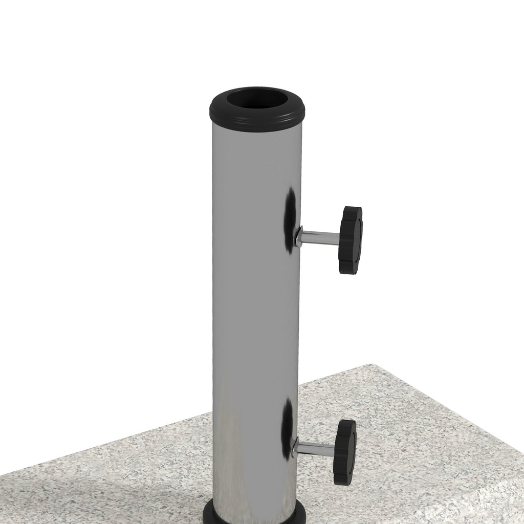Outsunny Sonnenschirmständer 25 kg, Schirmfuß aus Granit, für Schirmstöcke Ø32/38/48 mm, Grau