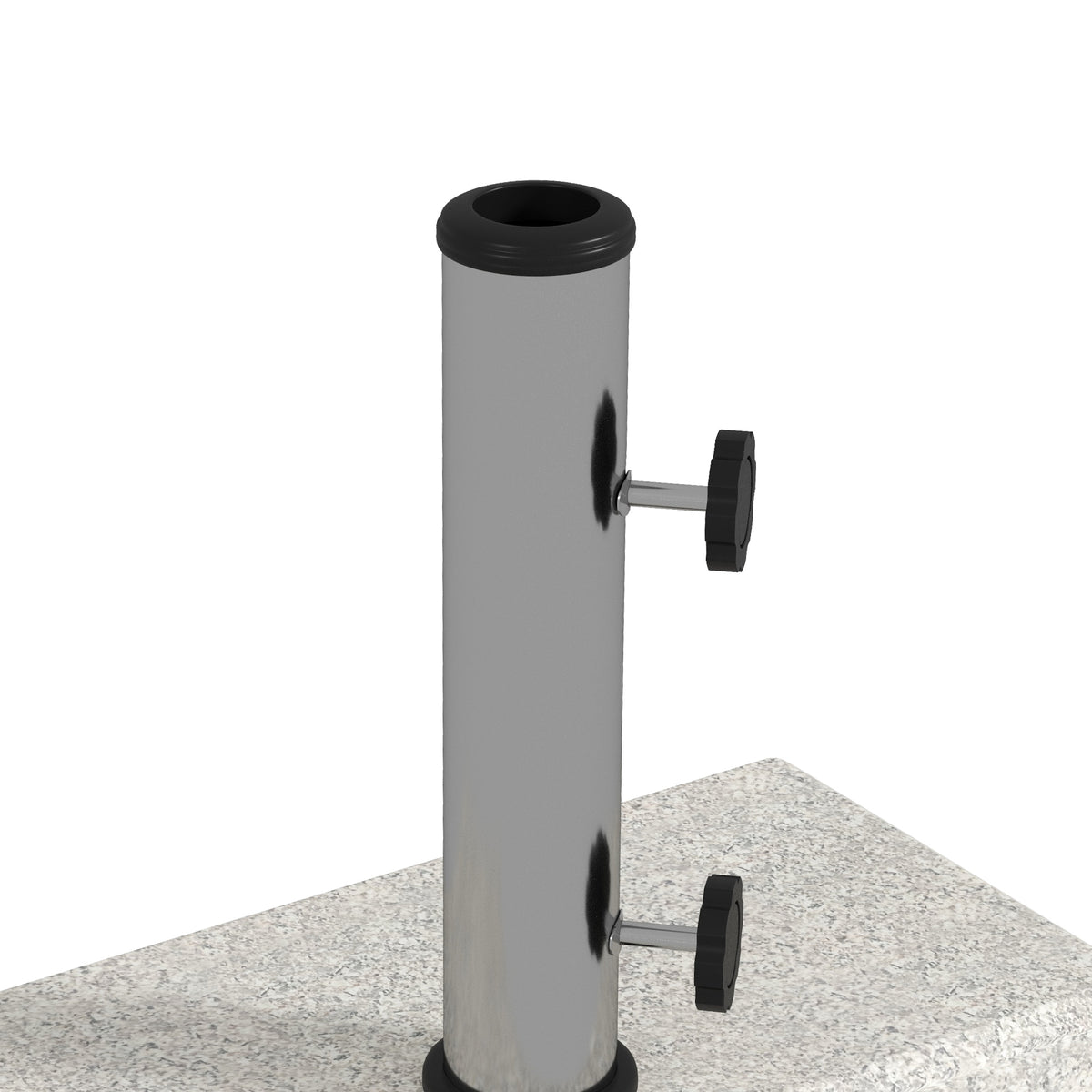 Outsunny Sonnenschirmständer 25 kg, Schirmfuß aus Granit, für Schirmstöcke Ø32/38/48 mm, Grau
