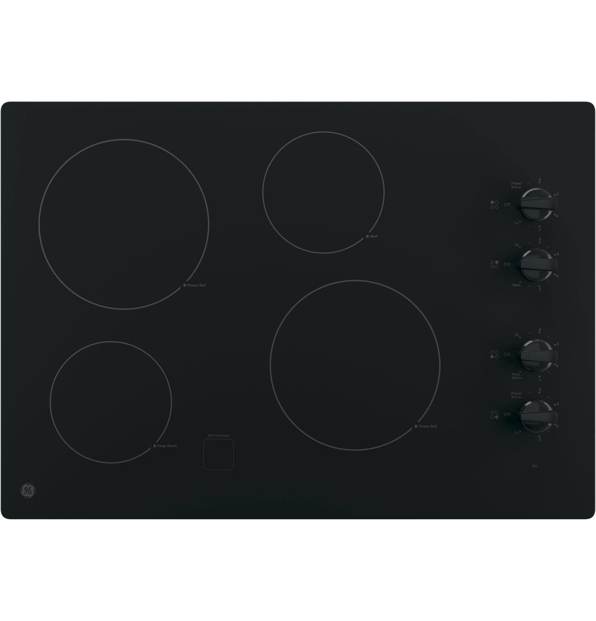 GE 30" Built-In Knob Control Electric Cooktop Black