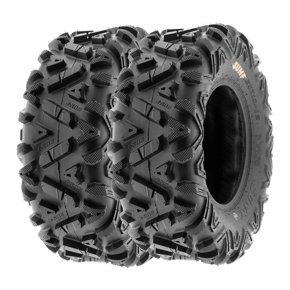 Sunf All-Terrain ATV UTV Tires 25x10 - 12 25x10x12 6 PR A033 (Pair of 2)