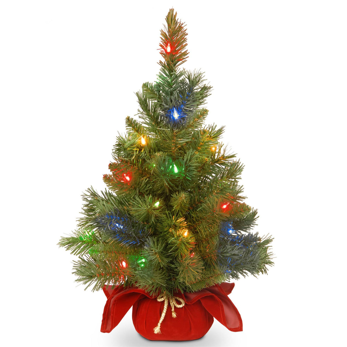 National Tree Company 24" Majestic Fir Tree with Battery Operated Multicolor LED Lights
