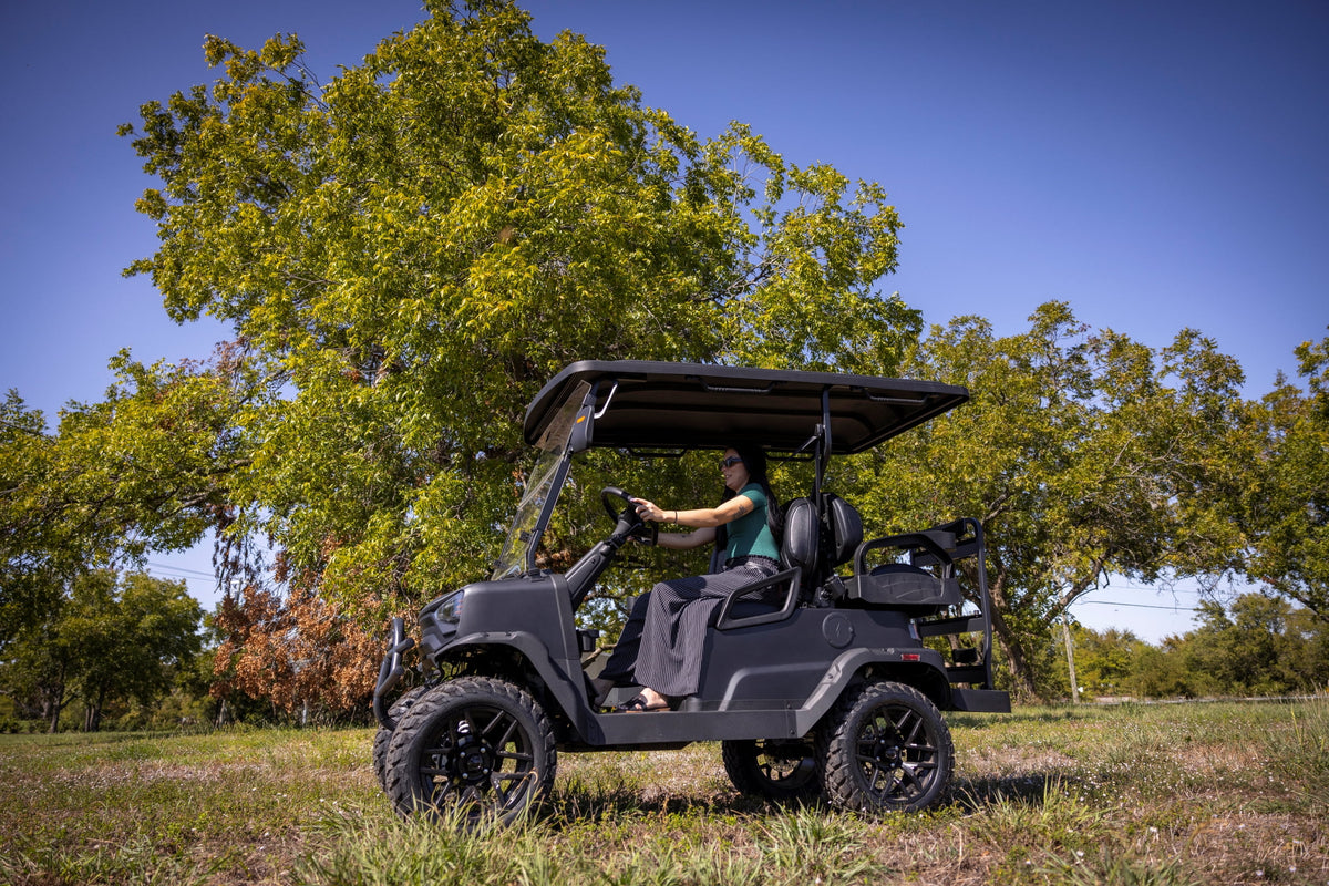 Coleman Powersports CGC2 51.2V Electric Utility Golf Cart, 4 - Seater Vehicle up to 20 MPH & 40 Miles Range, 5kw Motor, LCD Display & Rear Storage, Ages 16 and up, Matte Black