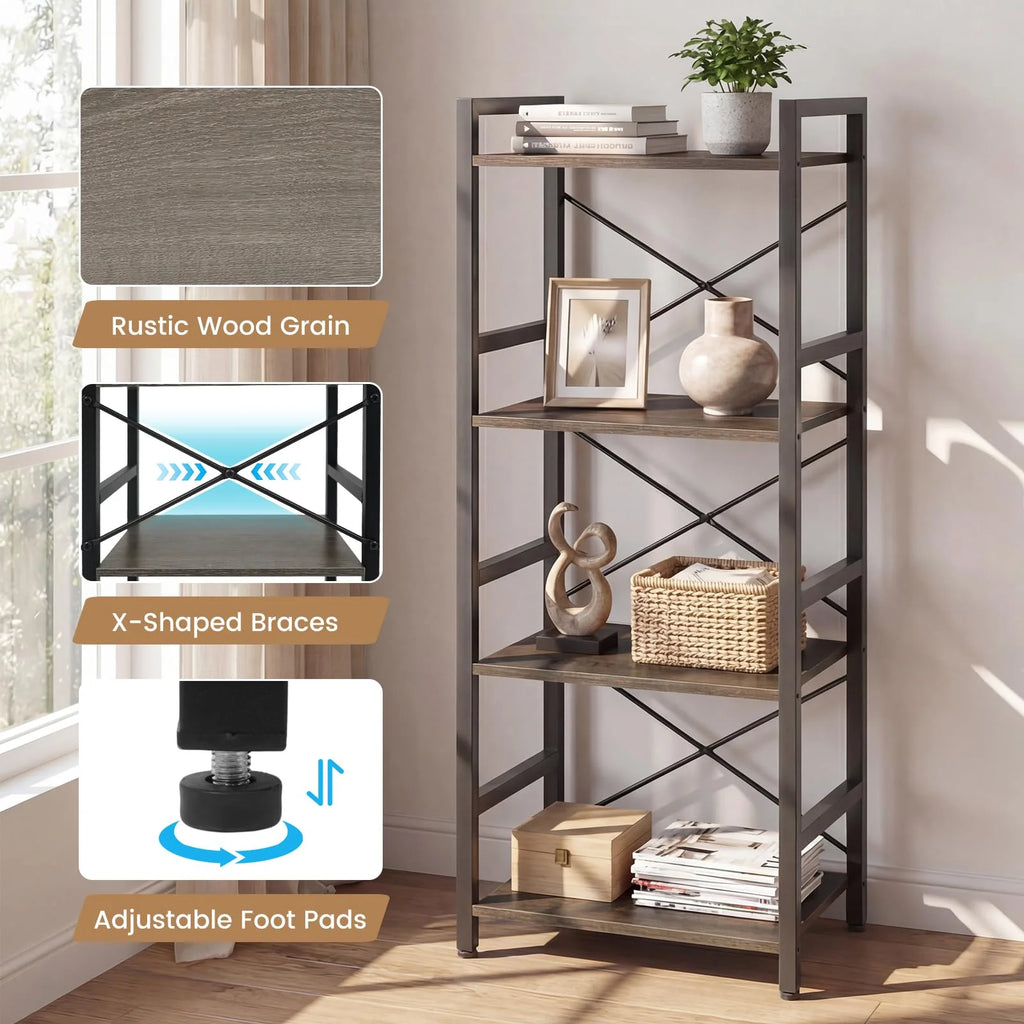 Tangkula 3-Tier Industrial Bookshelf for Home Office