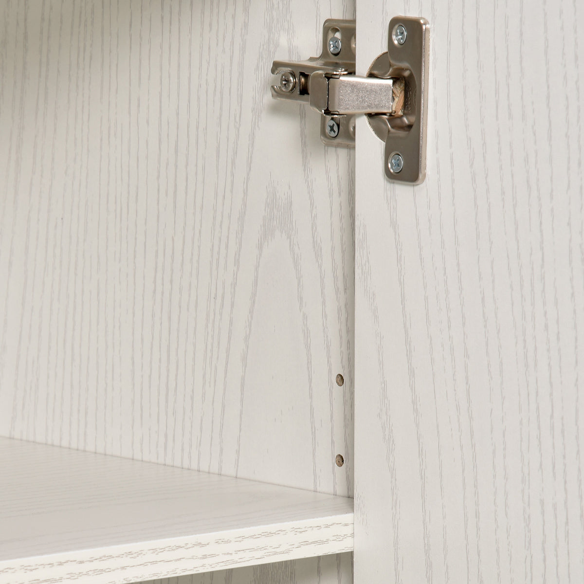 HOMCOM Rollbarer Mehrzweck-Küchenwagen mit Rädern, Schrank und Ablage für die Mikrowelle, hoher Schrank aus Spanplatte, 60,4x40,3x97cm Weiß