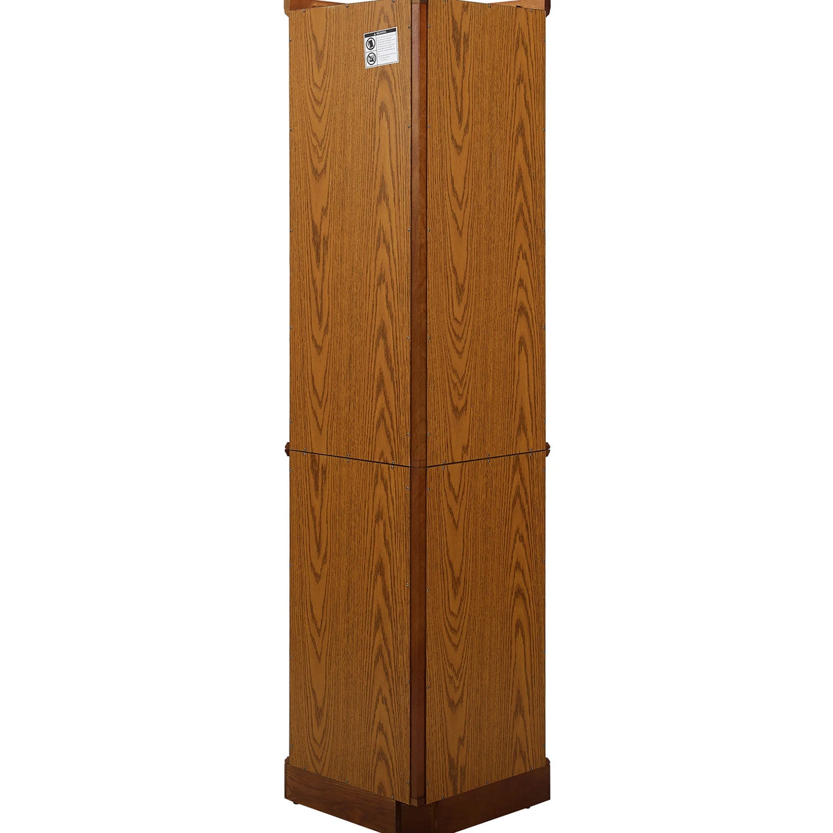 Walnut Cabinet with 6 Shelves, Adjustable Glass & Mirrored Back Design Shelf Lighted Corner Curio Shelves in