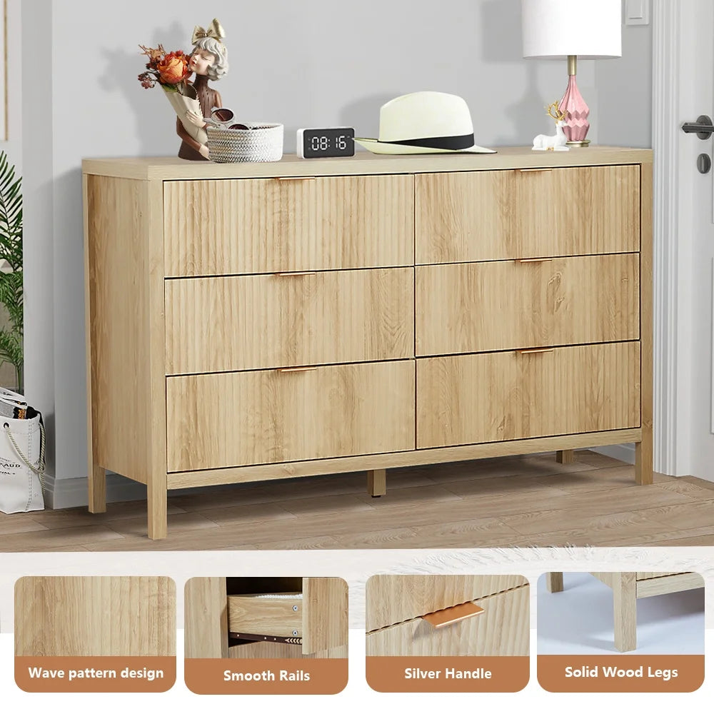 YOCWO Fluted Nightstand for Bedroom Set of 2, Wood Bedside Table Set of 2 with Drawers, Black