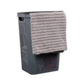 Mind Reader Perforated Plastic Hamper with Lid, 60 Liter/16 Gallon,Gray