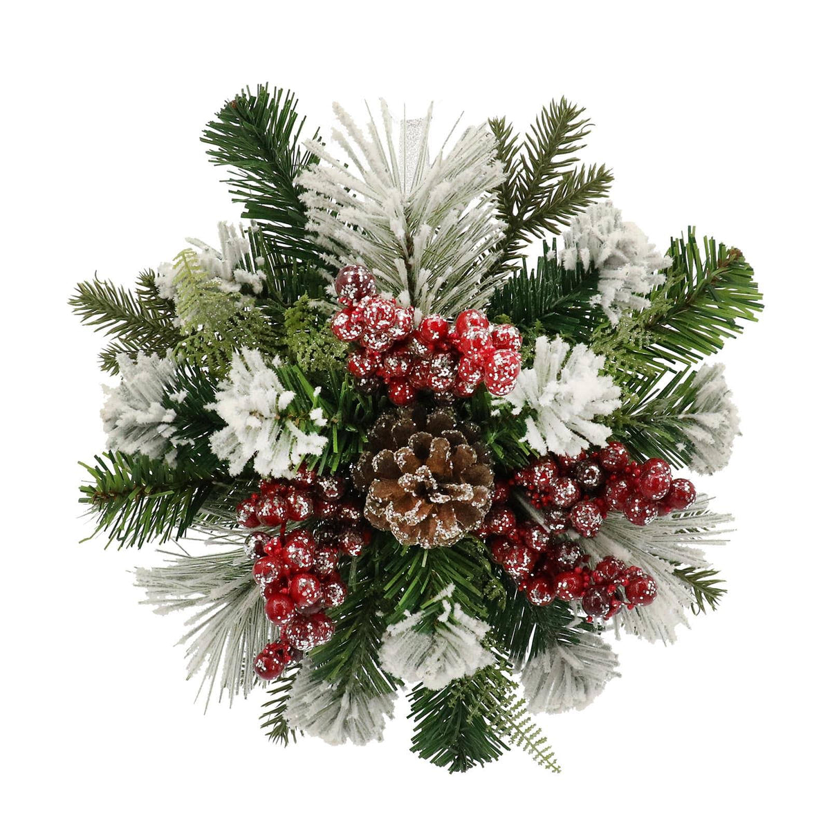 13" Mixed Flocked Pine, Berry & Pinecone Snowflake by Ashland in Red | Michaels