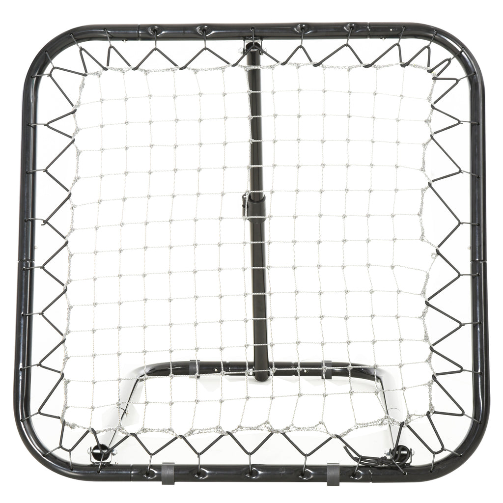 HOMCOM Rebounder für Fußball, Prellwand mit Heringen, verstellbar in 5 Stufen, tragbar, Kickback Tor, verstellbar Fußballtor für Jugendliche, Rückprallwand für Baseball Training 78x84x78cm, Weiß
