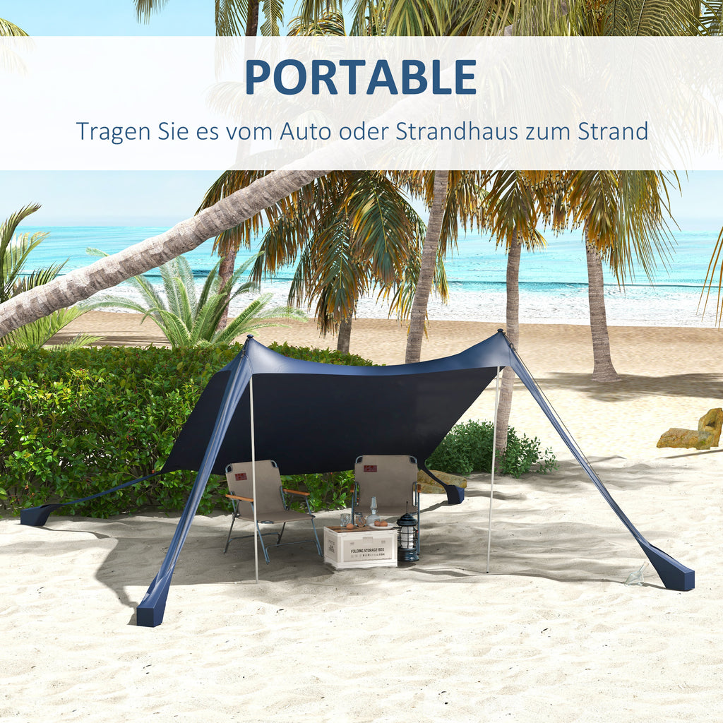 Outsunny Sonnenschutzdach Sonnensegel. wetterbeständig, Schaufel, 215 x 200 x 200 cm Schwarz