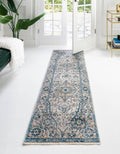 Lola 16 ft Runner Gray Bohemian, Floral Area Rug