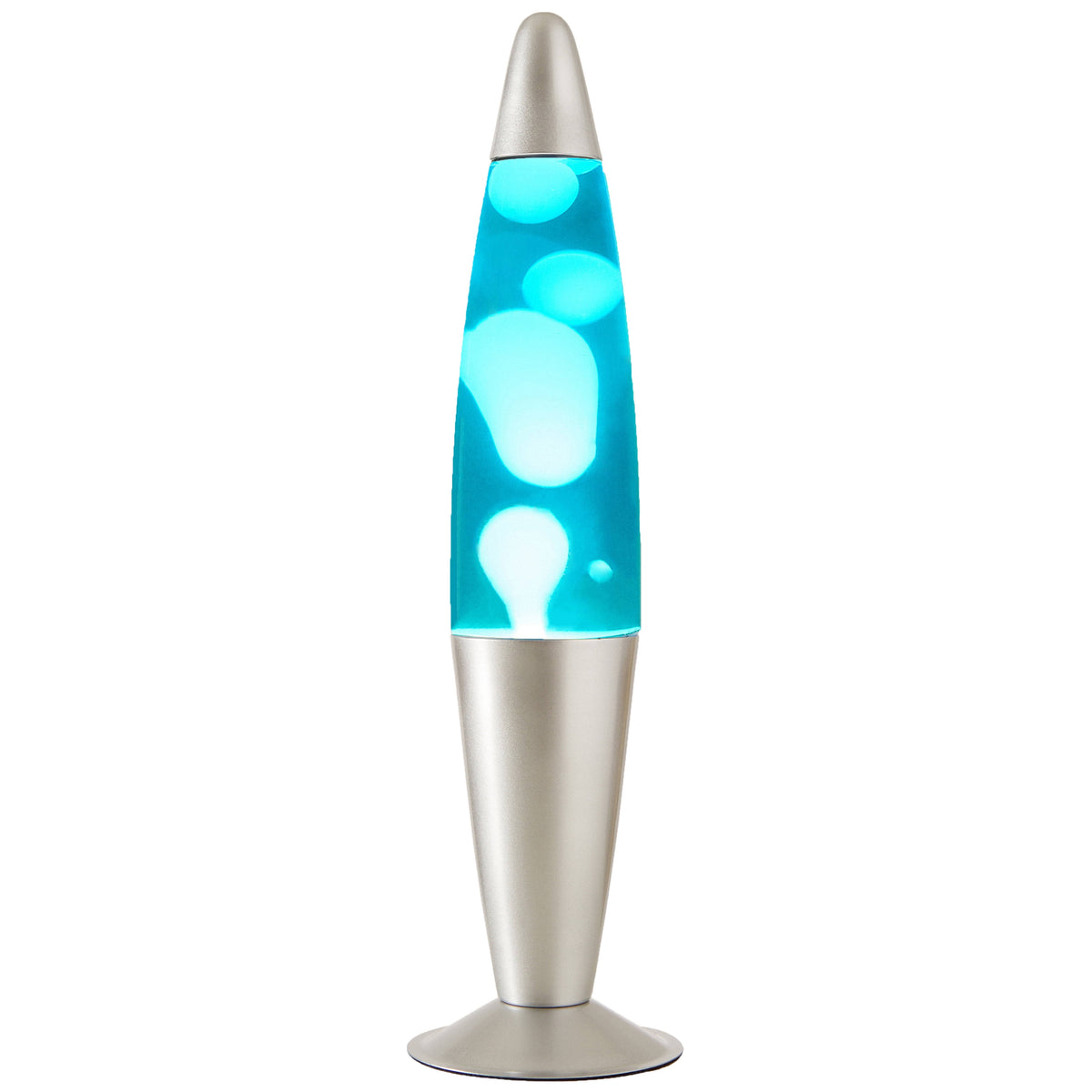 Urban Shop Lava Motion Volcano Lamp - White Wax in Blue Liquid & Silver Metal Base - 16 in