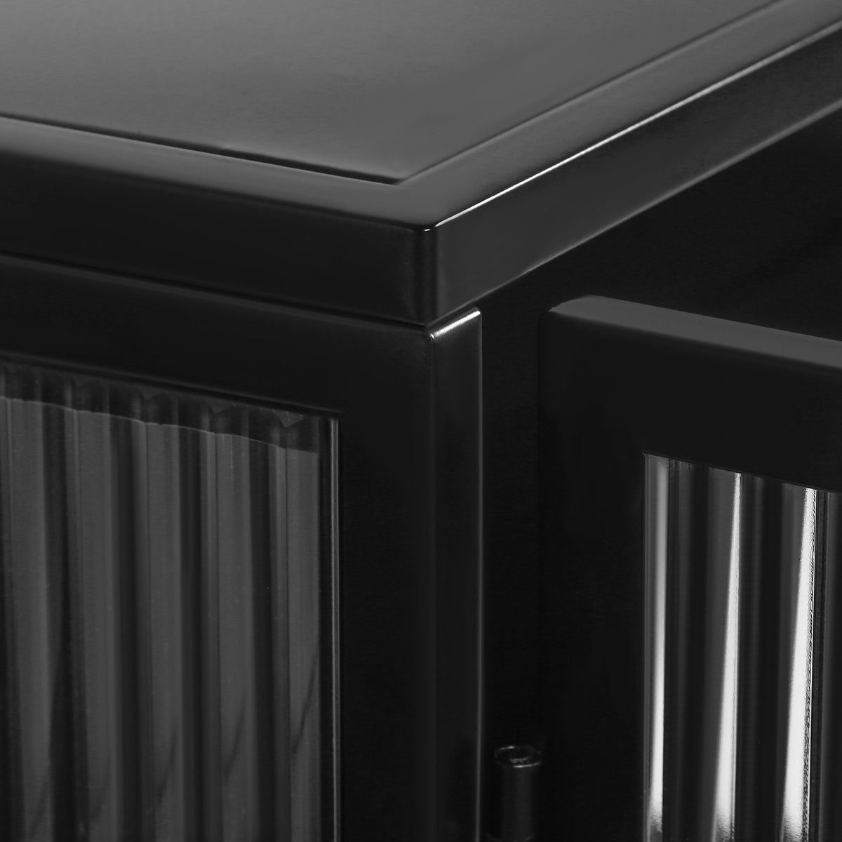 Badezimmerschrank hängend, Moderner Wandschrank 70x23x60 cm mit Glasfront und dreistufigen Regalen, Schwarz