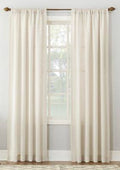 No. 918 Amalfi Linen Blend Textured Sheer Rod Pocket Curtain Panel, Ivory