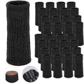 Morvat Black Chair Leg Socks, Scratch & Noise Hardwood Floor Protectors with Non-Slip Grips, Knitted Furniture Cover Pads for Bar & Stool Legs, Fits
