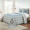 Superior Bedspread Set, Twin, Cerulean Blue, 3 Piece