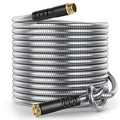 Sowgreen Stainless Steel Garden Hose 100 ft, Flexible Metal Water Hose 100ft with 3/4'' Crush Resistant Solid Brass Fittings, Heavy Duty, No Kink &