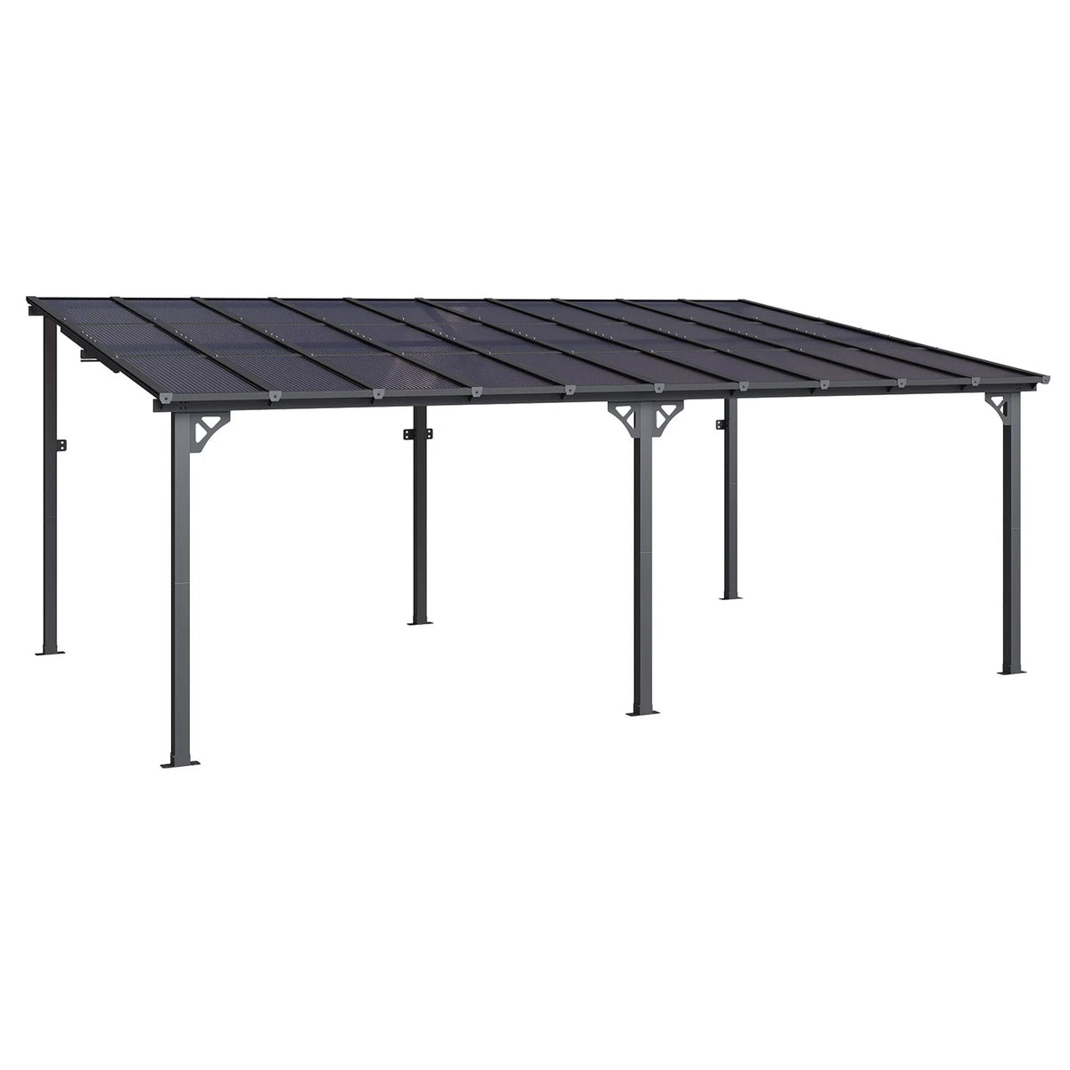 Sumnthink 10'X12' Gazebo for Patio, Gazebo Pergola with Sloped Roof, Large Wall - Mounted Heavy Duty Awnings, for Patio, Deck and Backyard