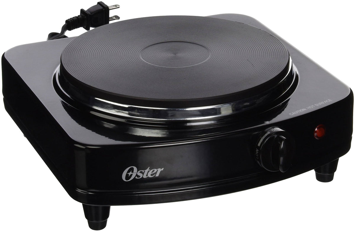 Oster Ckstsb100-b-2np Solid Single Burner with Adjustable Temperature Control Black
