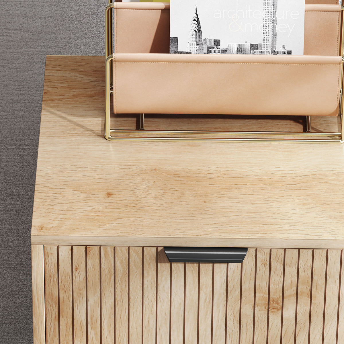 HOMCOM Holzschrank mit 2 Ebenen und verstellbarem Regal auf 3 Ebenen, 78x40x77,5 cm, Farbe Eiche