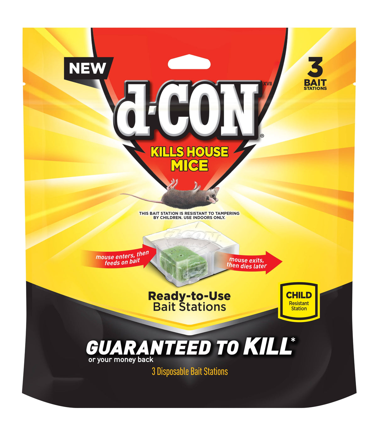 D Con Bait Stations - 3 pack, 14 g bait