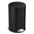 simplehuman 4.5L Round Step Trash Can Matte Black Steel