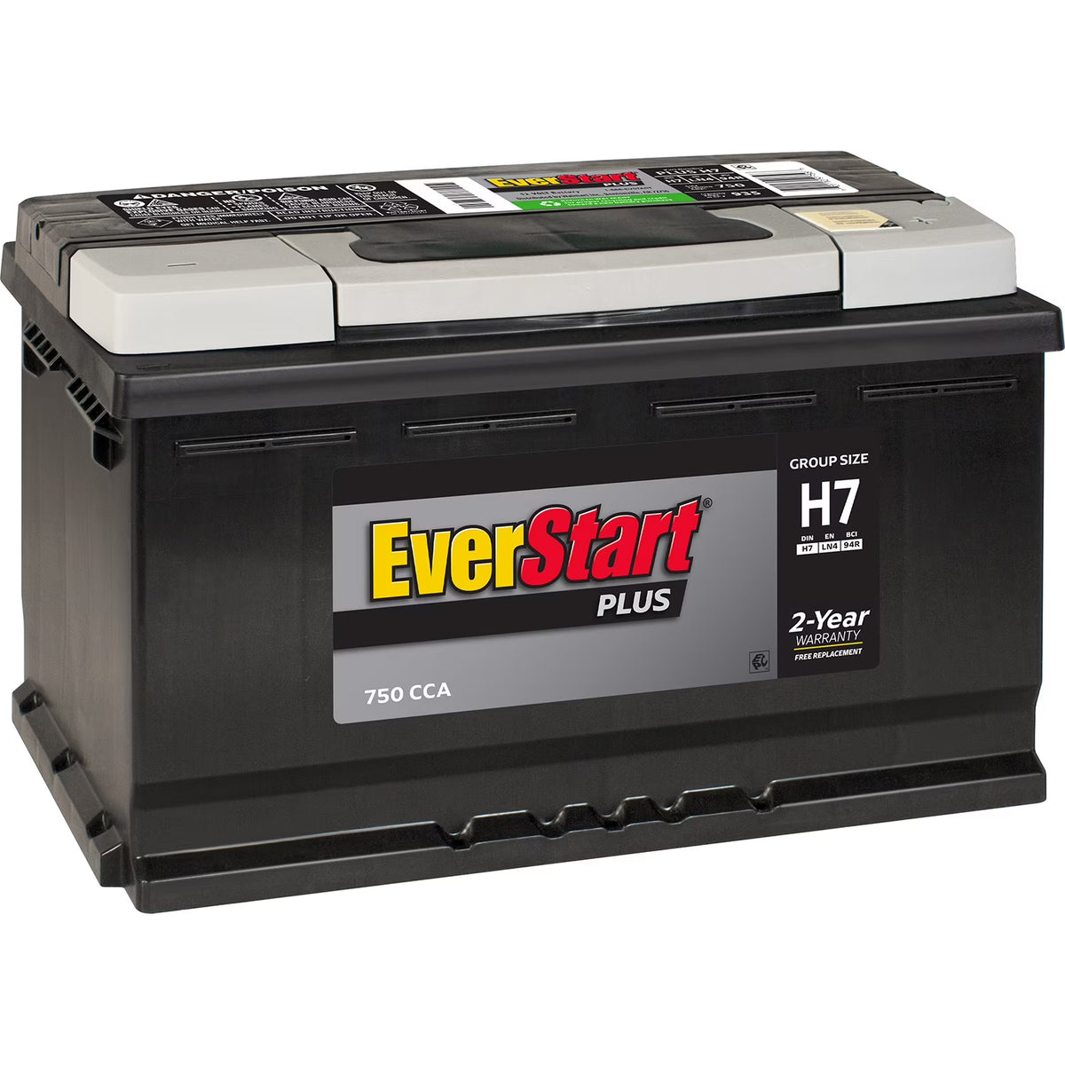 Everstart Plus Lead Acid Automotive Battery, Group Size H7 / LN4 / 94R 12 Volt, 750 CCA