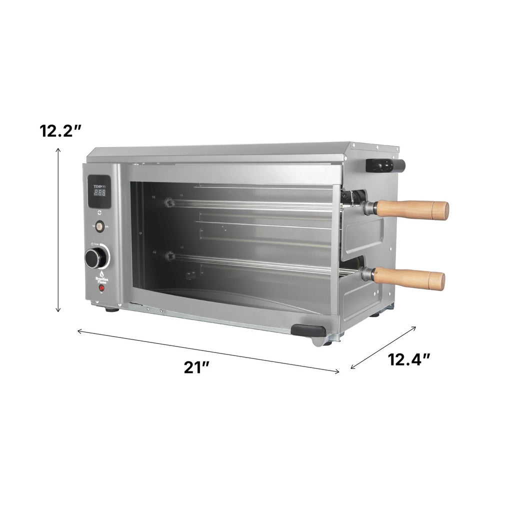 Brazilian Flame 2 - Skewer Brazilian Rotisserie Electric Grill in Red