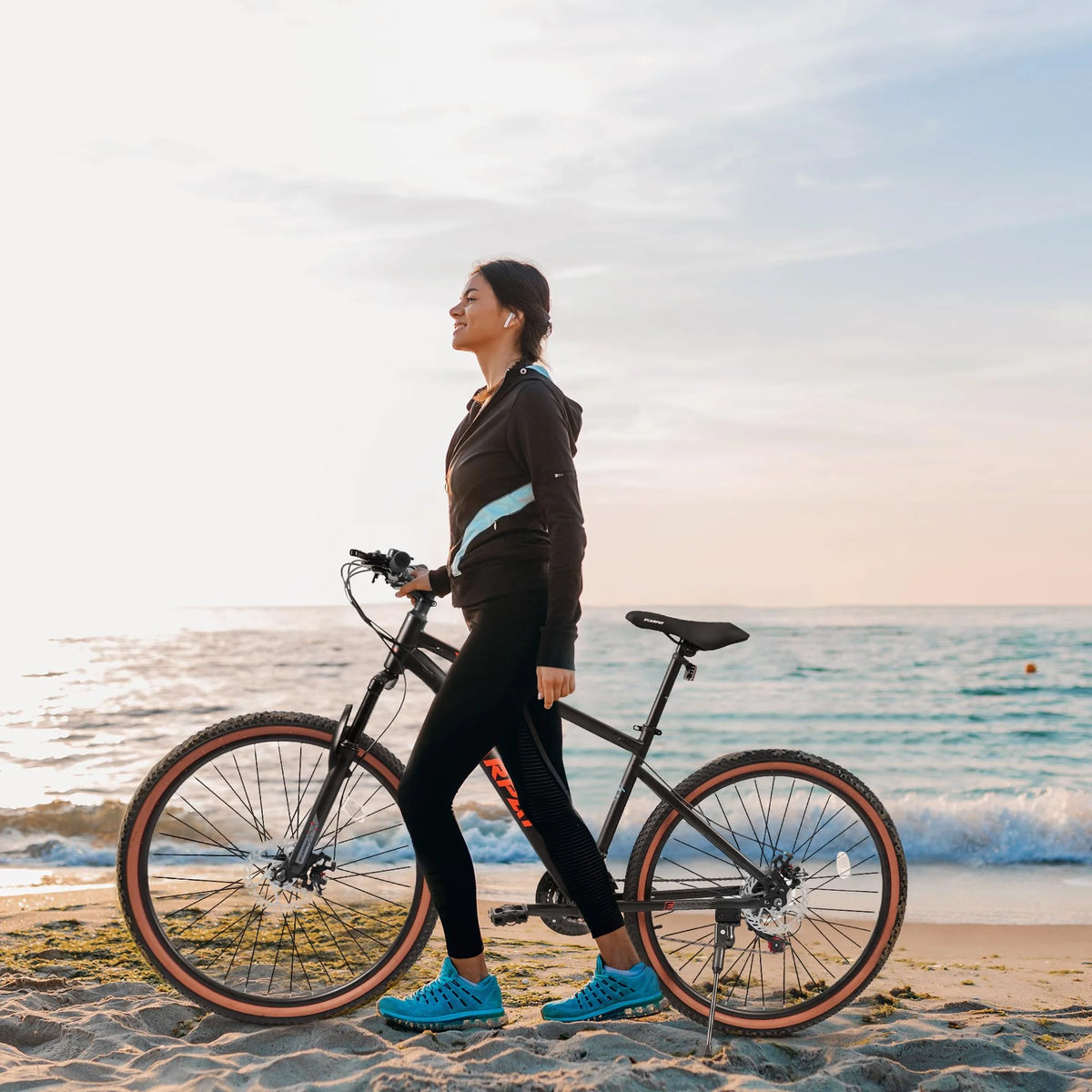 27.5 in Mountain Bike for Adults, Durable High Carbon Steel Frame, Disc Brakes, Stylish Brown Edge Tires, Ideal for Commuting and Outdoor Exploration
