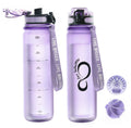 Live Infinitely 24 oz Water Bottle w/ Time Marker Insulated Measured Water Tracker Screen BPA Free Gym Water Bottle Locking Flip Top Lid