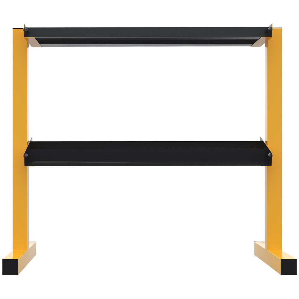 SPORTNOW Hantelablage für Kurzhanteln, bis 270 kg, 2 Ablagen, Stahlrahmen, gelb, 92,5 x 50,5 x 80,5 cm