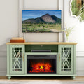 FESTIVO Elegant 61" TV Stand with Fireplace - Green