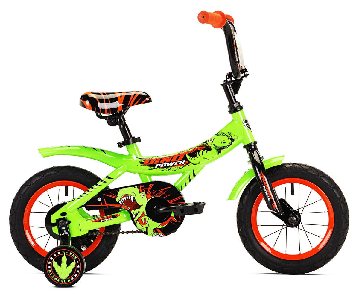 12" Kent Dino Power Training Wheel Bicycle, Fits Rider 2' - 3'2", Green, Toddler/Child, Unisex