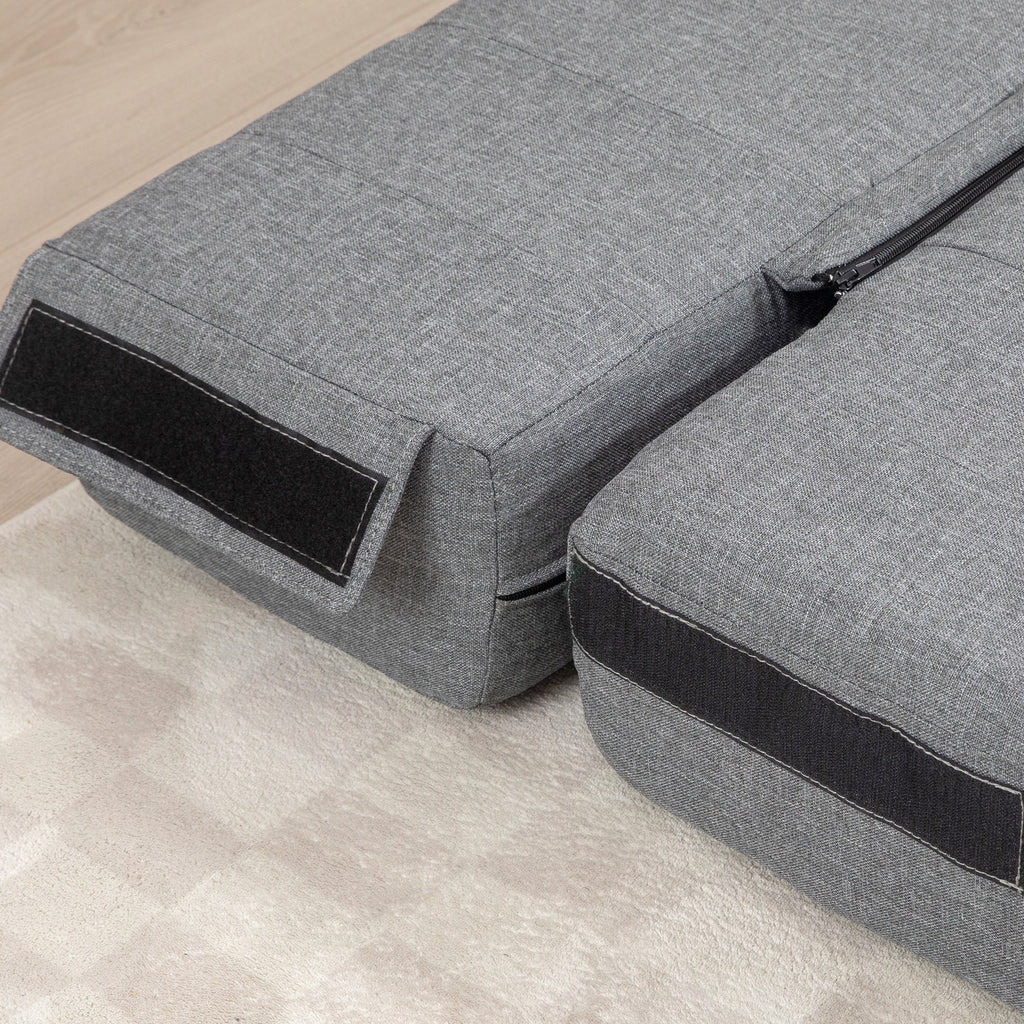 HOMCOM Klappsessel mit Bettfunktion, Gästebett, faltbar, bis 250 kg, 138x80x50 cm, Grau