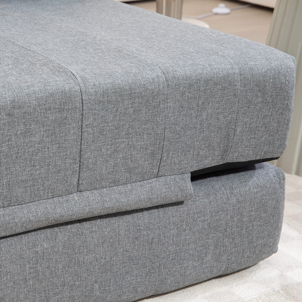 HOMCOM Klappsessel mit Bettfunktion, Gästebett, faltbar, bis 250 kg, 138x80x50 cm, Grau