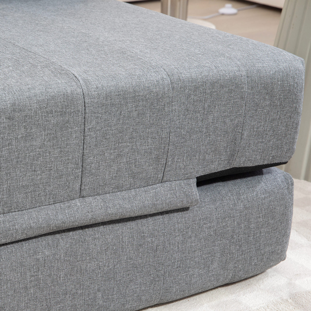 HOMCOM Klappsessel mit Bettfunktion, Gästebett, faltbar, bis 250 kg, 138x80x50 cm, Grau