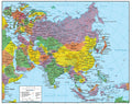 Asia Wall Map Geopolitical Edition by Swiftmaps (36x44 Laminated)